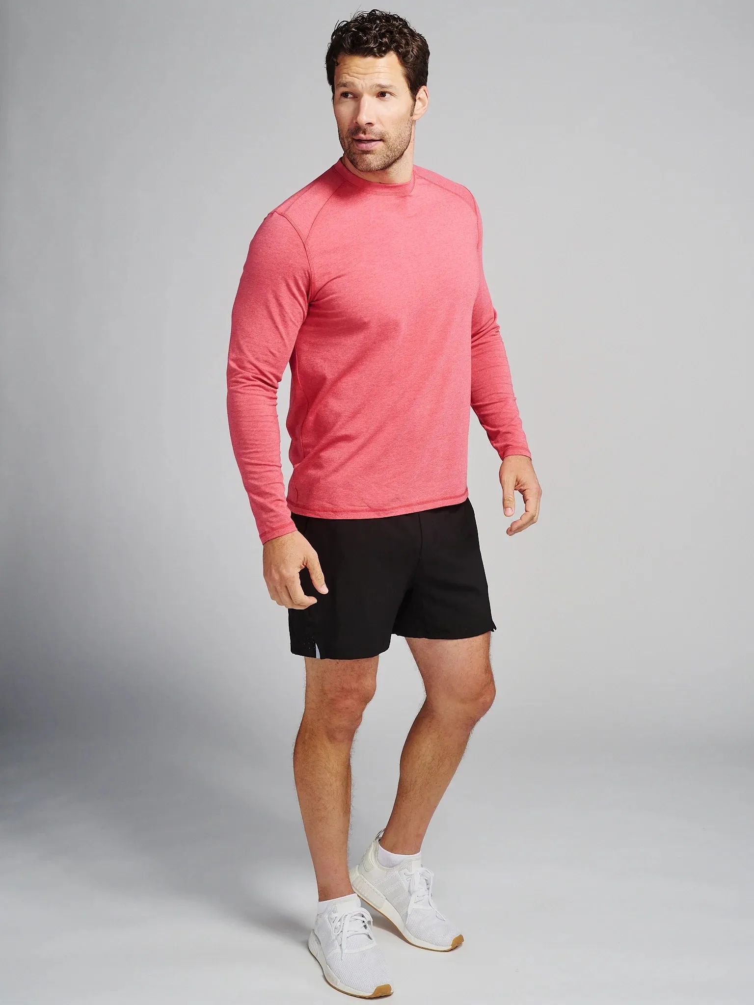 Tasc Carrollton Long Sleeve Fitness T-Shirt in Racing Red Heather