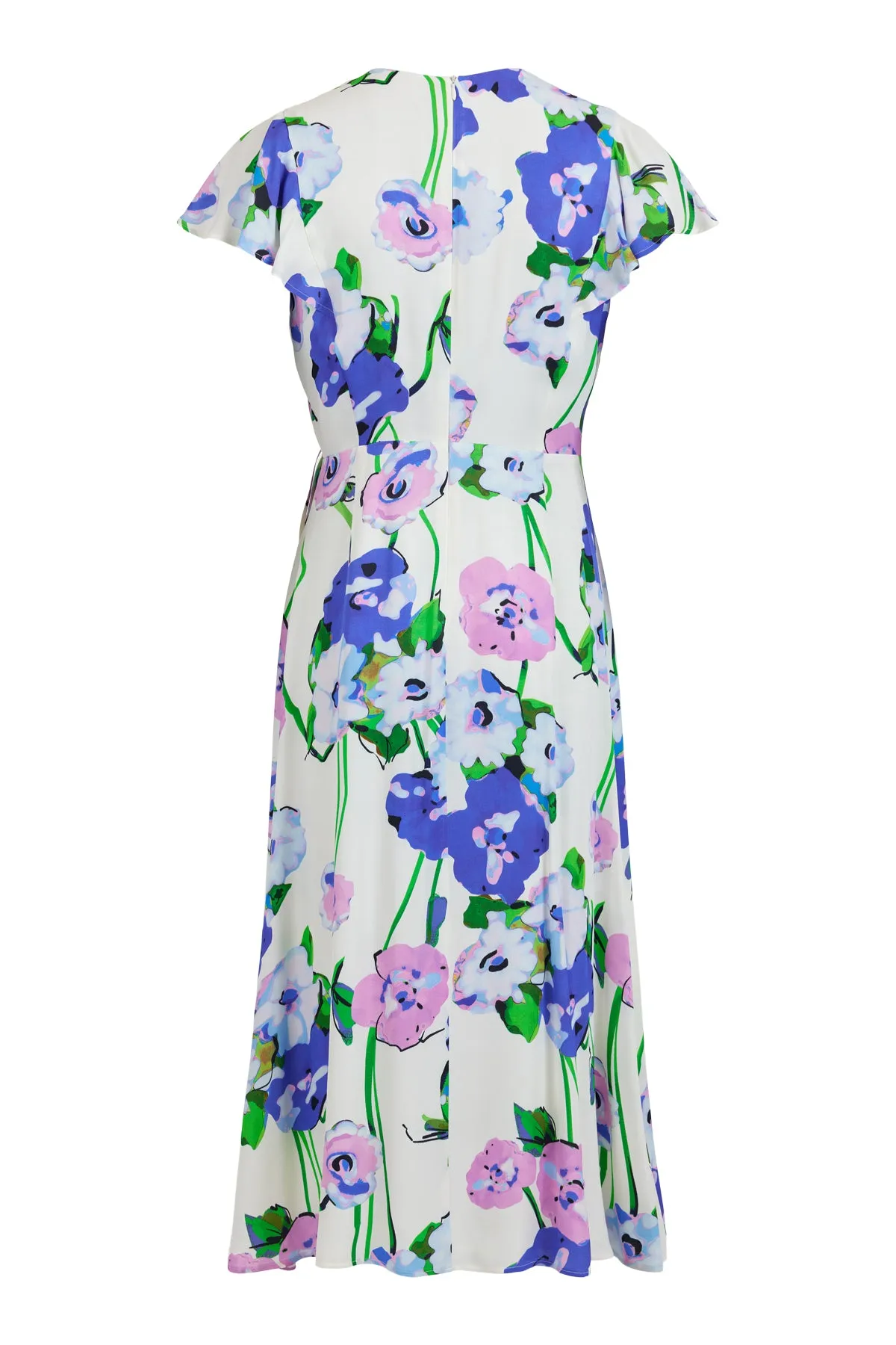 Tia Summer Flowers Mock Wrap Midi Dress 78769