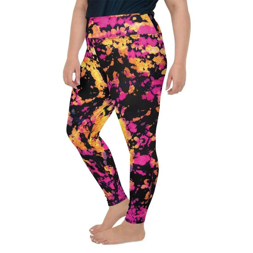 Tie Dye Multicolor Plus Size Leggings