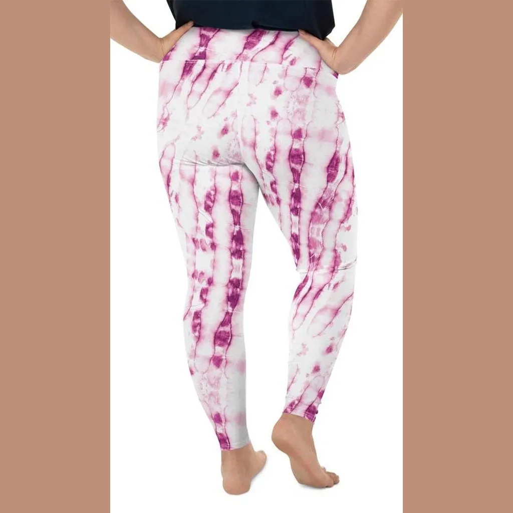 Tie Dye Pinkish Plus Size Leggings