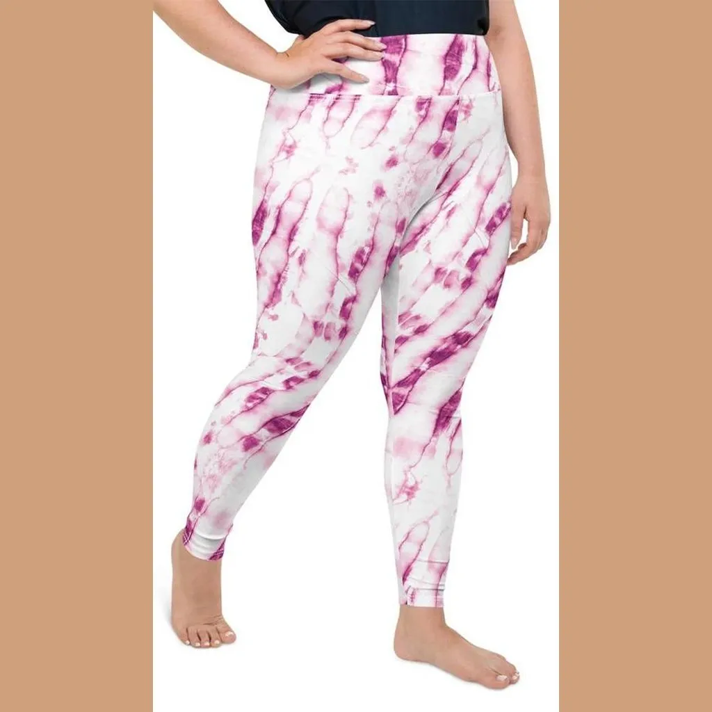 Tie Dye Pinkish Plus Size Leggings