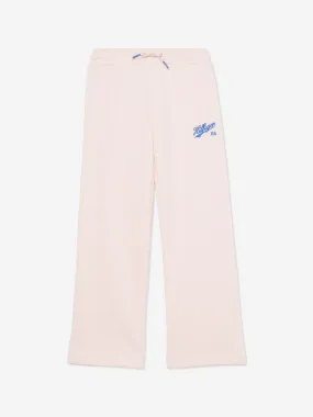 Tommy Hilfiger Girls Logo Script Wide Leg Joggers in Pink