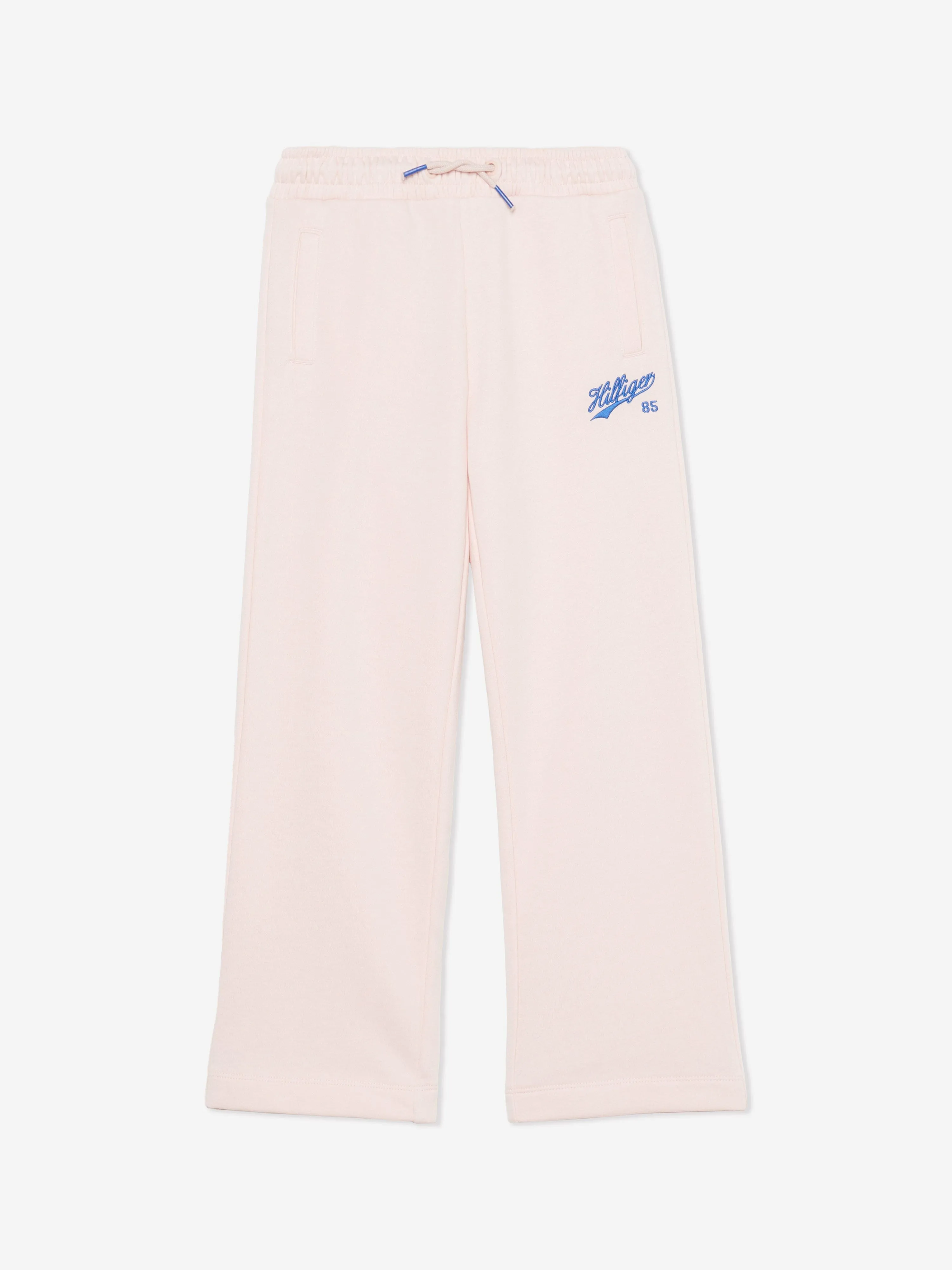 Tommy Hilfiger Girls Logo Script Wide Leg Joggers in Pink