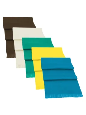 Turquoise Yellow Green White Brown Wool Neck Scarf 5 Pack