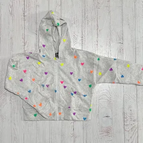 Tween Sweaters | All Over Heart Zip Hoodie - Misty Grey | Flowers by Zoe