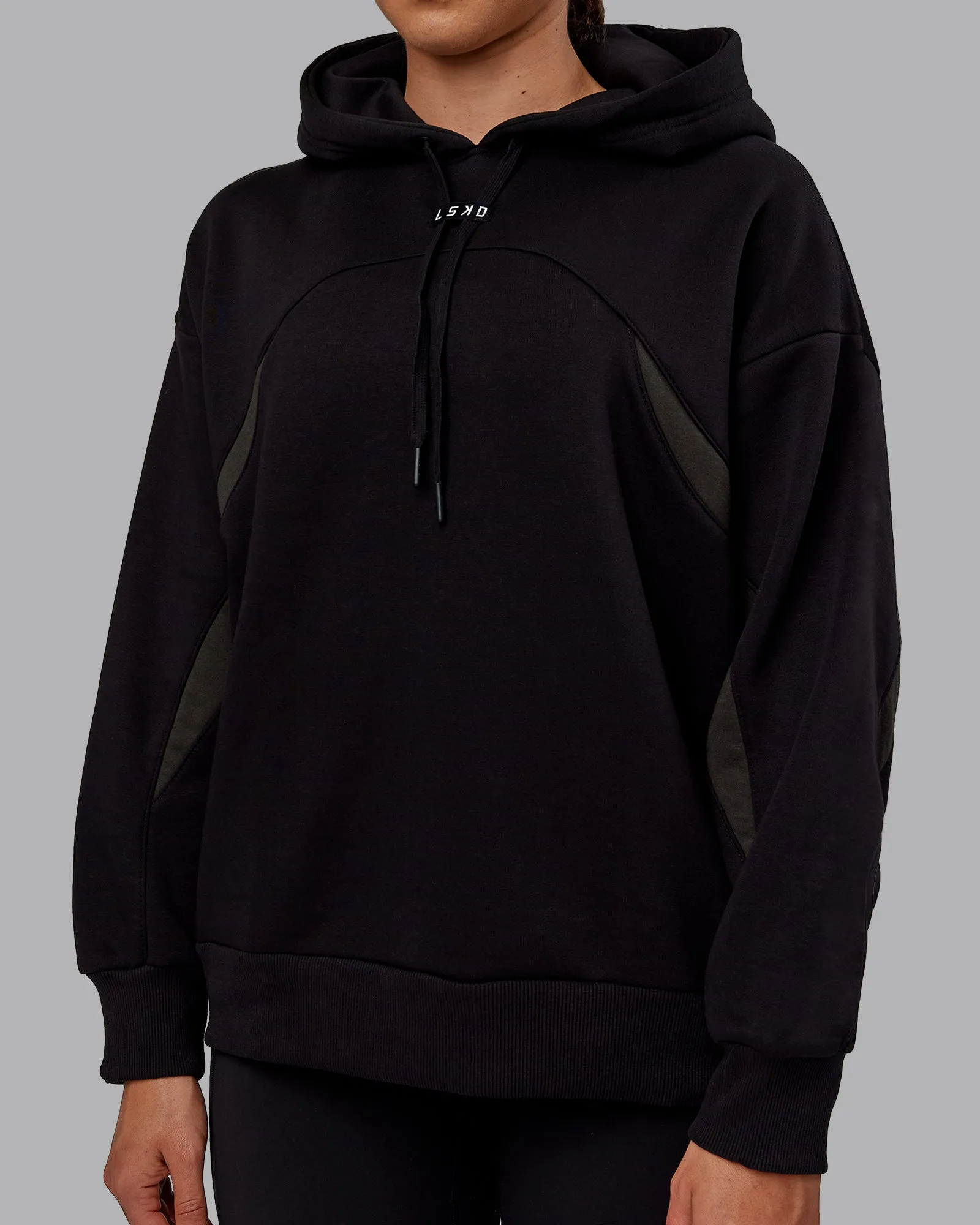 Unisex Y2K Concept Panel Hoodie - Black-Black-Pirate Black