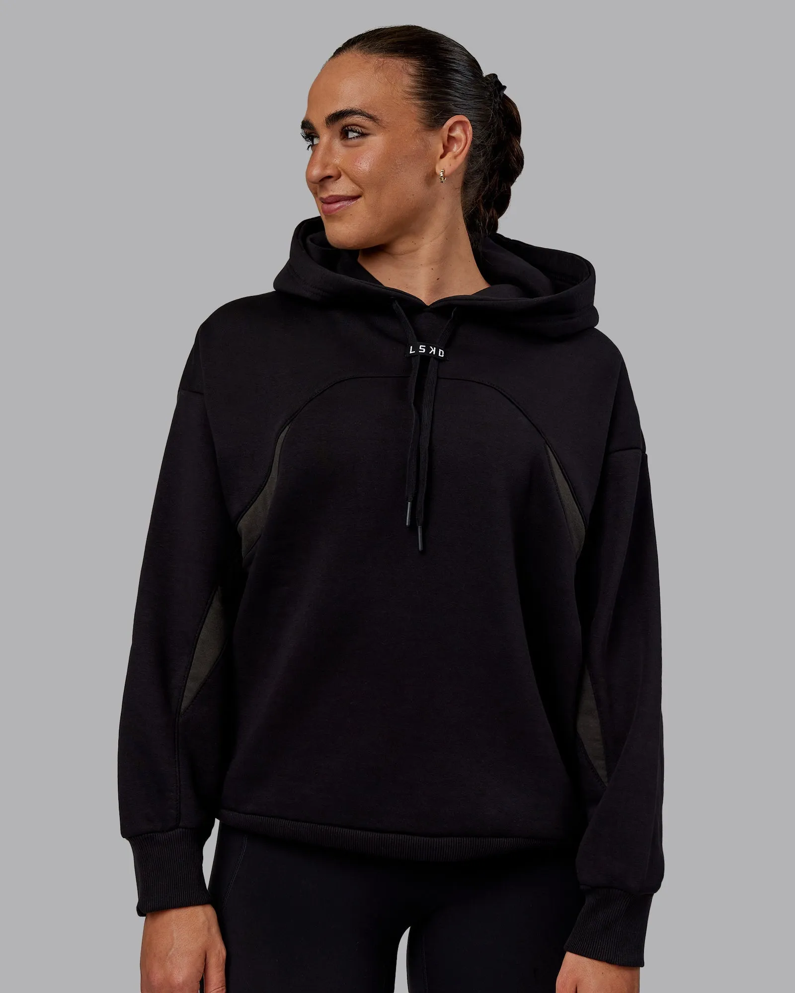 Unisex Y2K Concept Panel Hoodie - Black-Black-Pirate Black