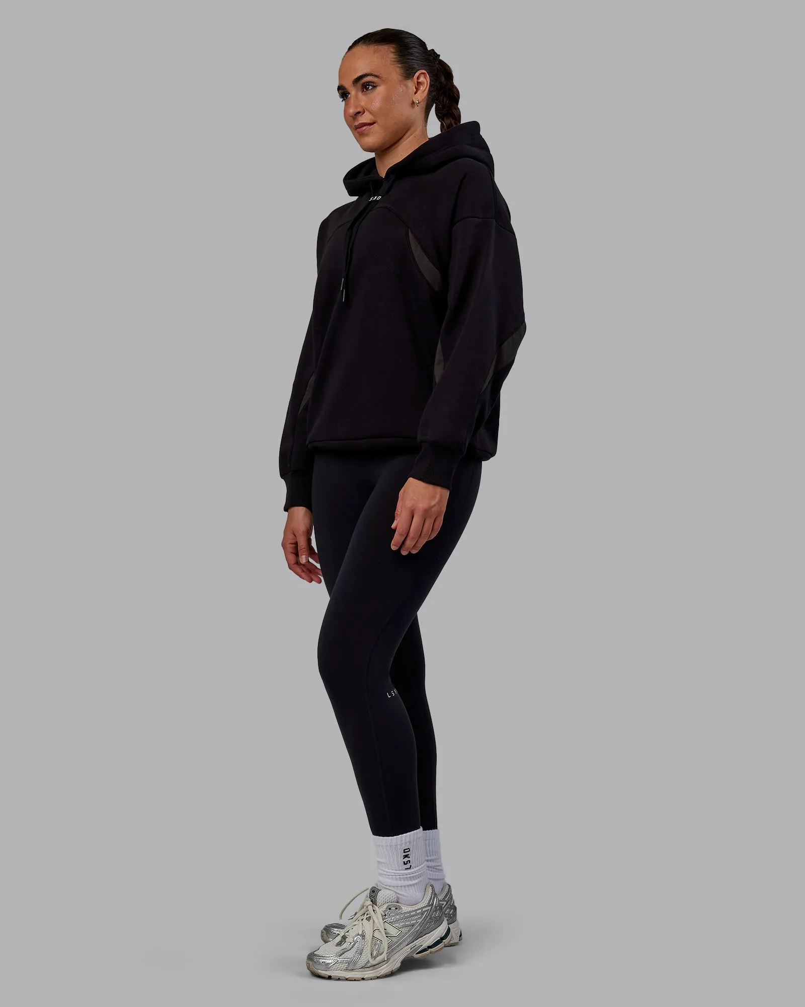 Unisex Y2K Concept Panel Hoodie - Black-Black-Pirate Black