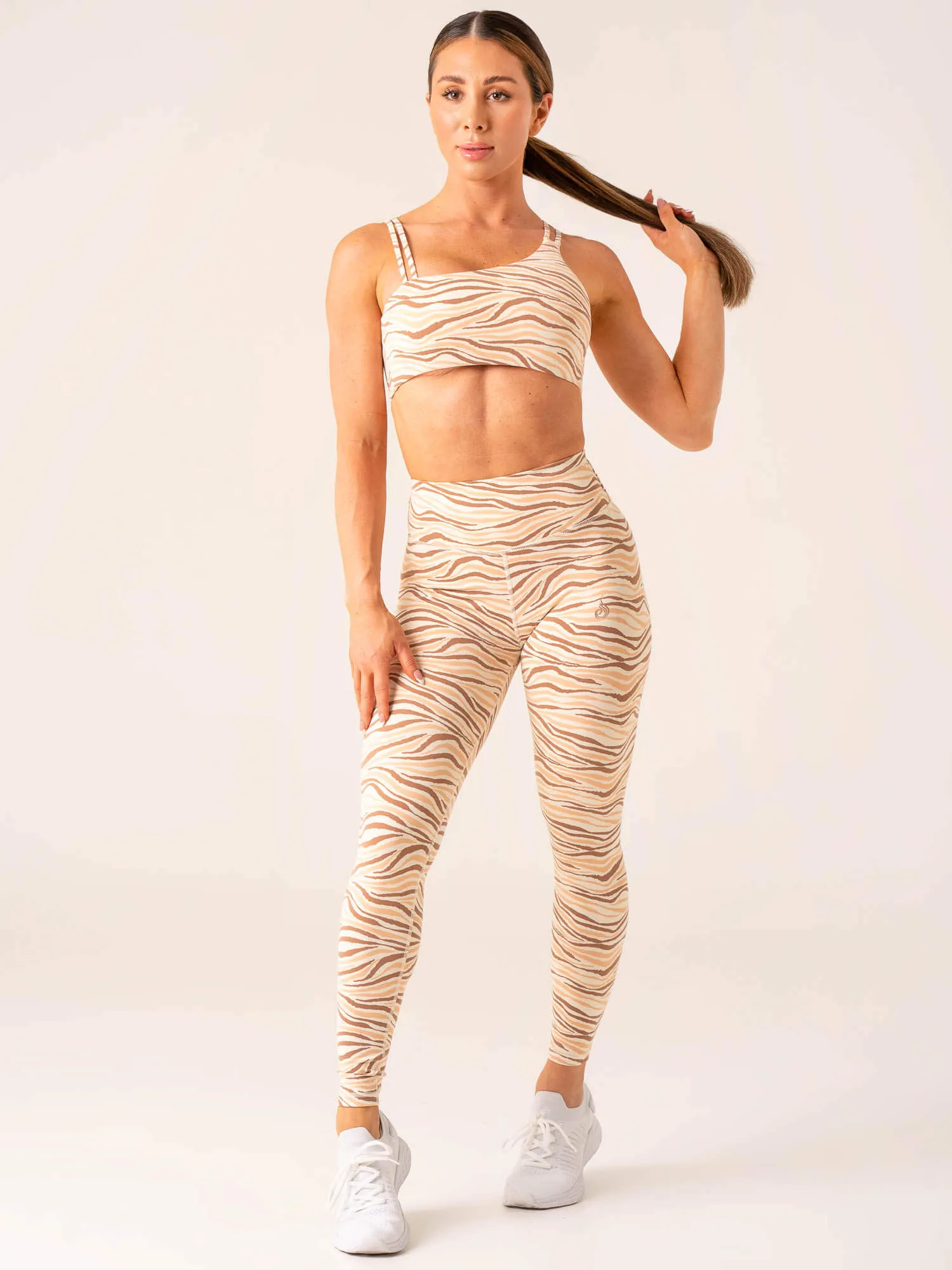 Unstoppable High Waisted Scrunch Leggings - Vanilla Zebra