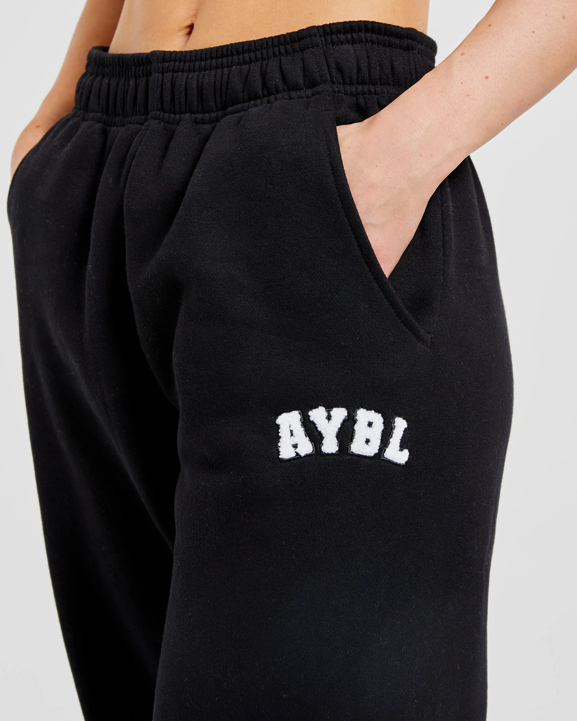 Varsity Oversized Joggers - Black