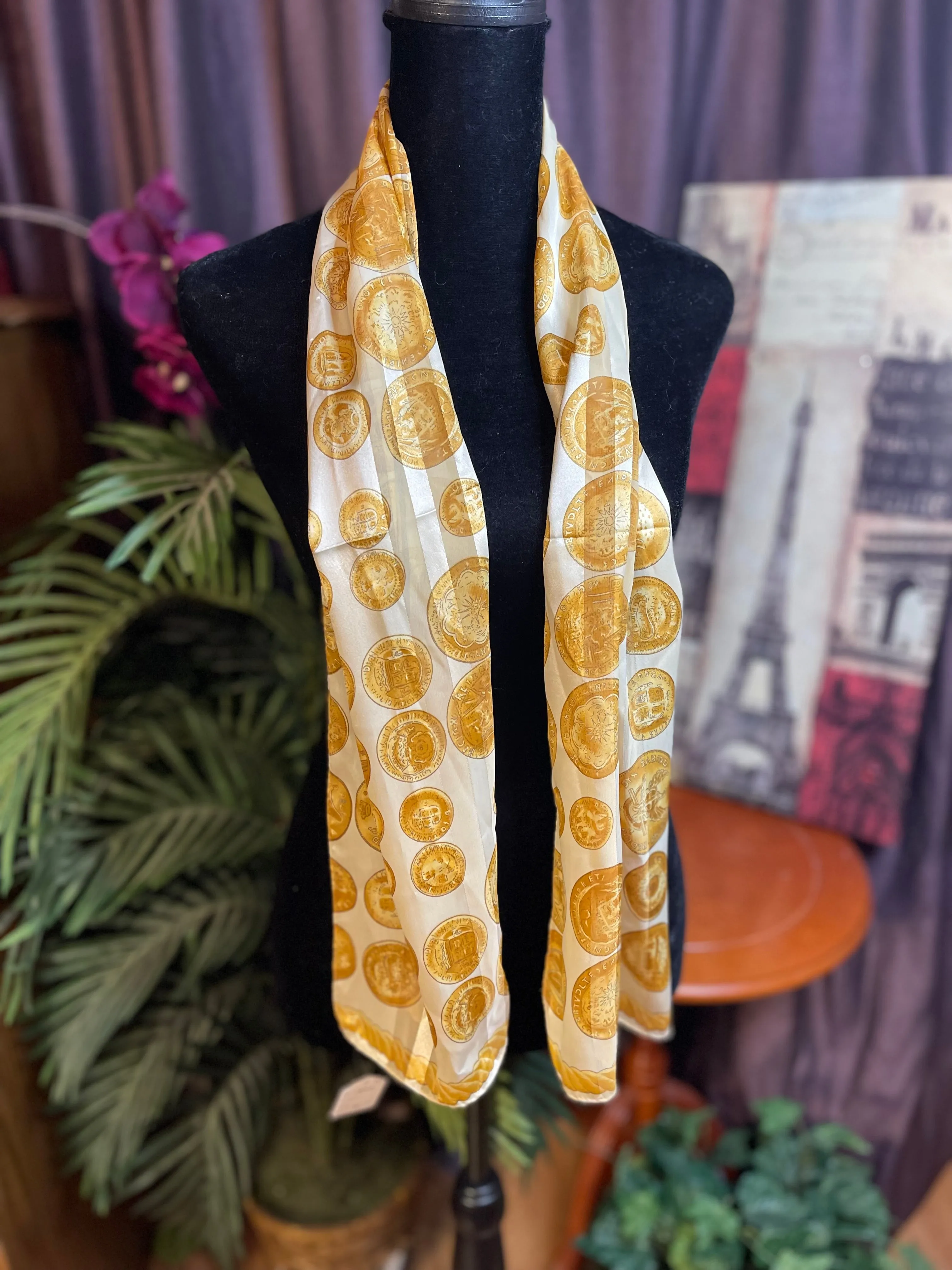 Vintage coin oblong scarf