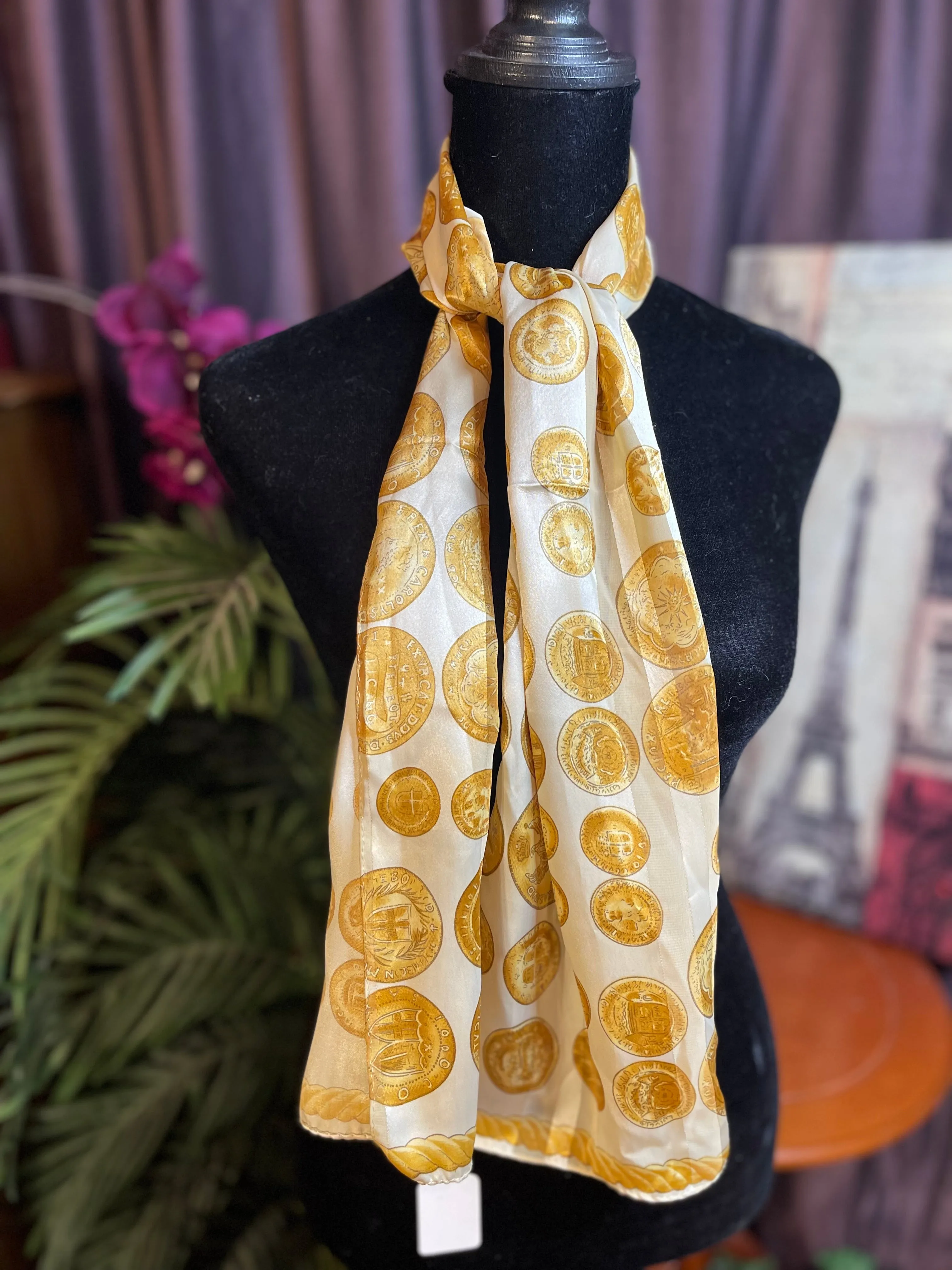 Vintage coin oblong scarf