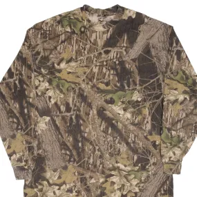 VINTAGE HUNTING MOSSY OAK BREAK UP CAMO LONG SLEEVE POCKET TEE SHIRT SIZE 2XL