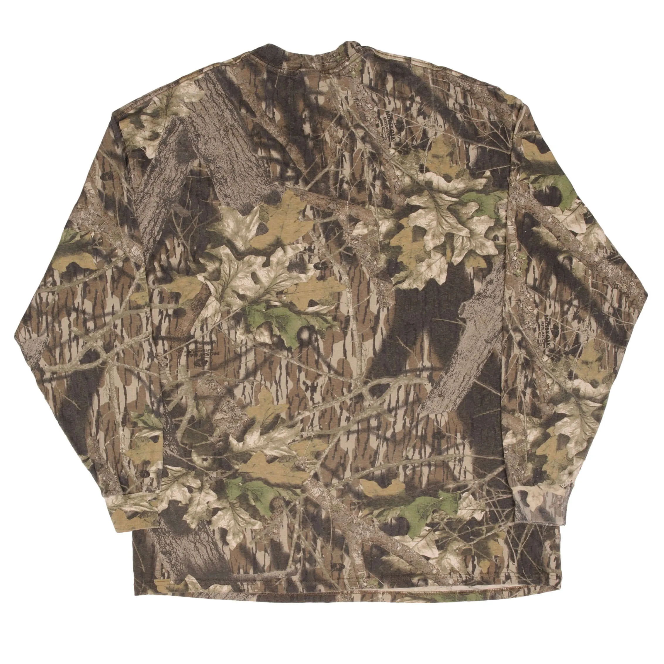 VINTAGE HUNTING MOSSY OAK BREAK UP CAMO LONG SLEEVE POCKET TEE SHIRT SIZE 2XL