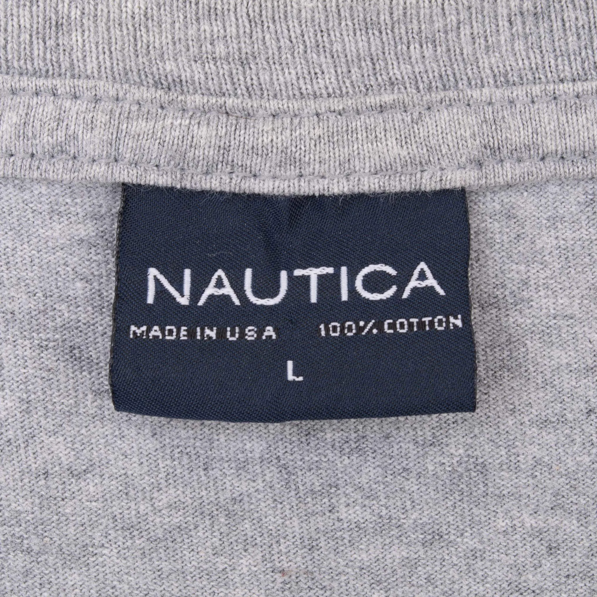 VINTAGE NAUTICA JEANS GREY LONG SLEEVE TEE SHIRT 1990S LARGE