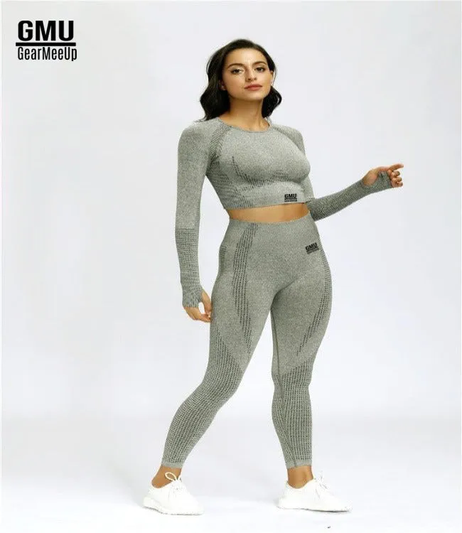 Vital Seamless Leggings Crop Top Long Sleeve Set