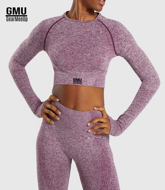 Vital Seamless Leggings Crop Top Long Sleeve Set