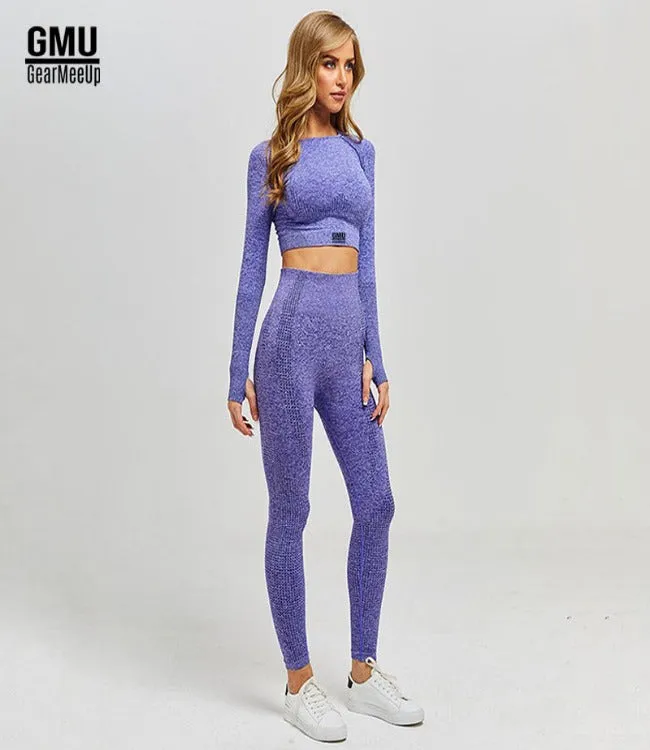 Vital Seamless Leggings Crop Top Long Sleeve Set