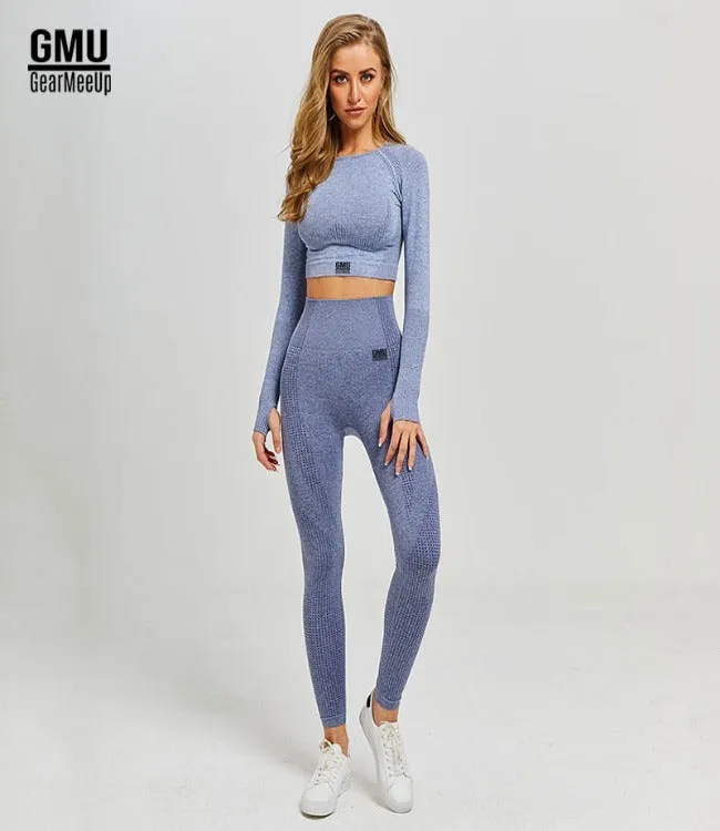 Vital Seamless Leggings Crop Top Long Sleeve Set