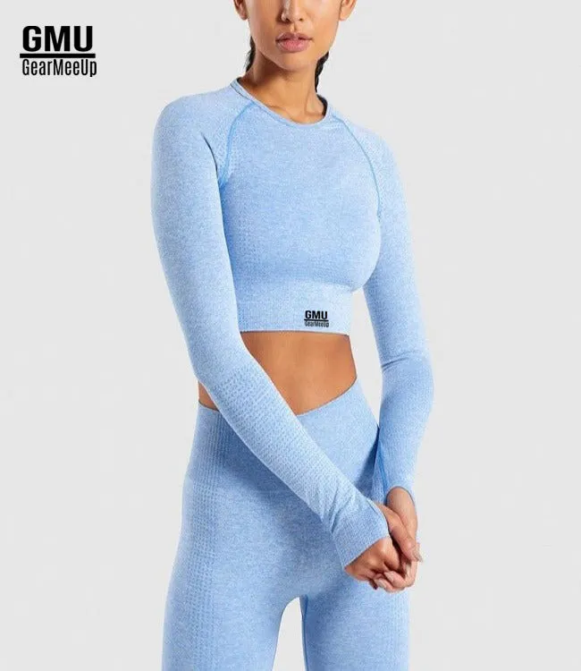 Vital Seamless Leggings Crop Top Long Sleeve Set