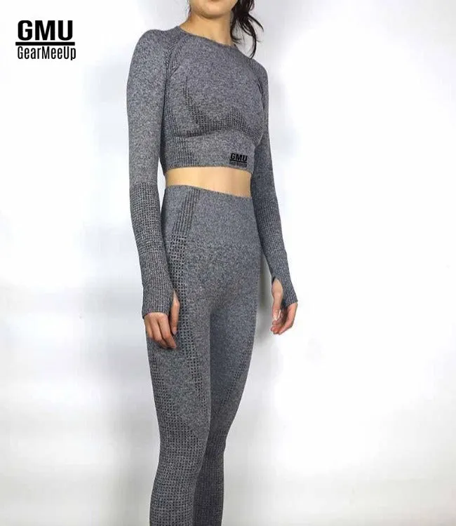 Vital Seamless Leggings Crop Top Long Sleeve Set