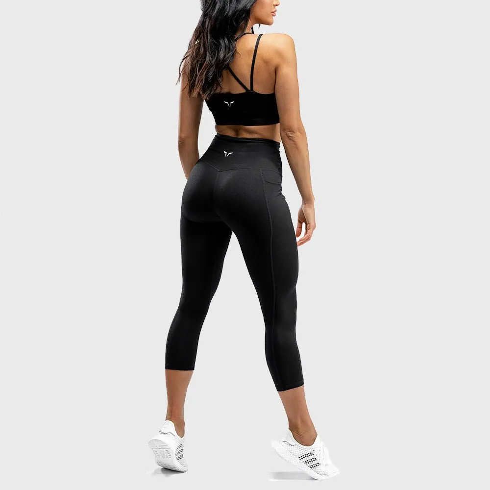 We Rise High-Waisted Cropped Leggings - Black