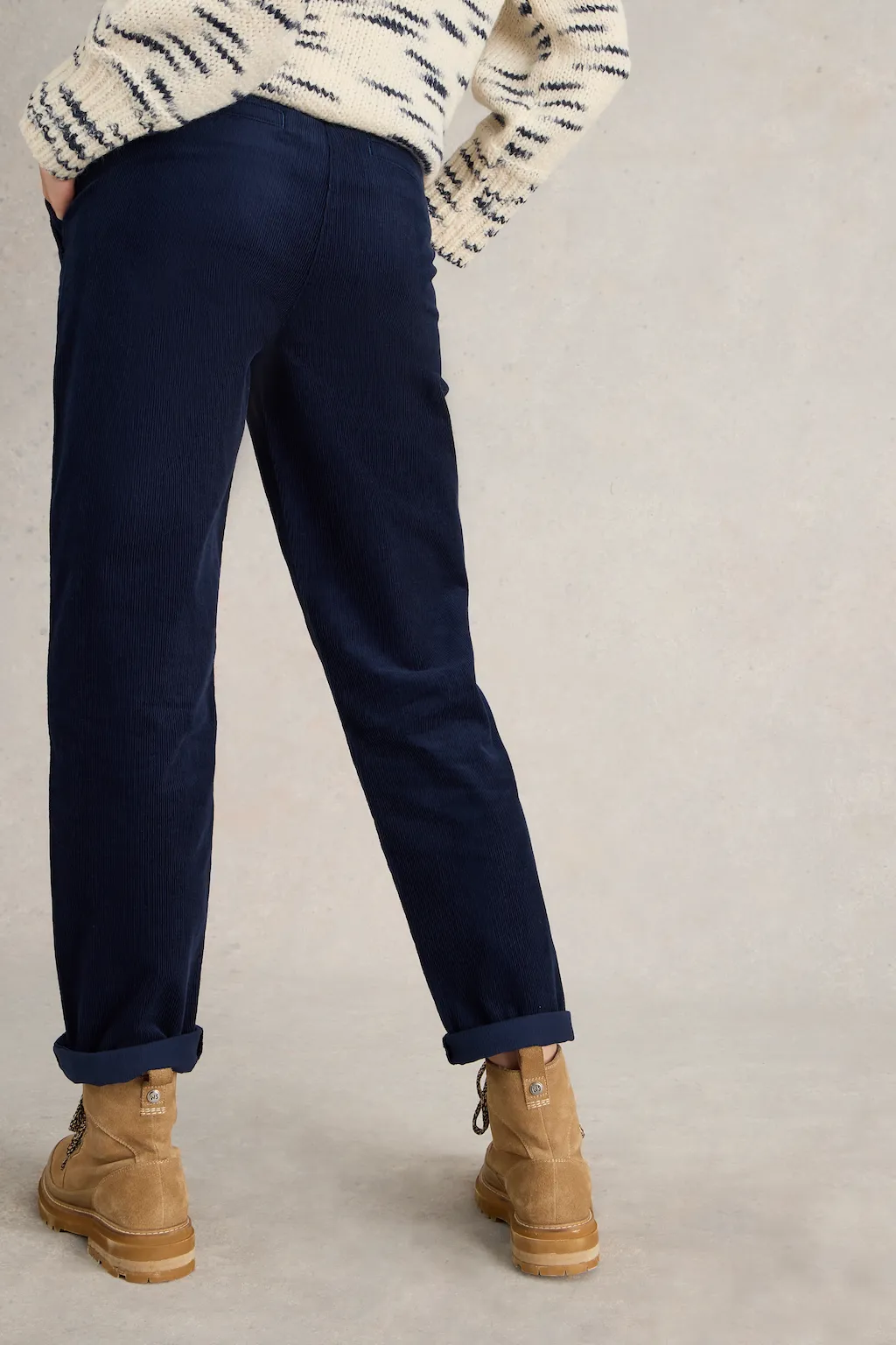 White Stuff Twister Cord Dark Navy Trouser