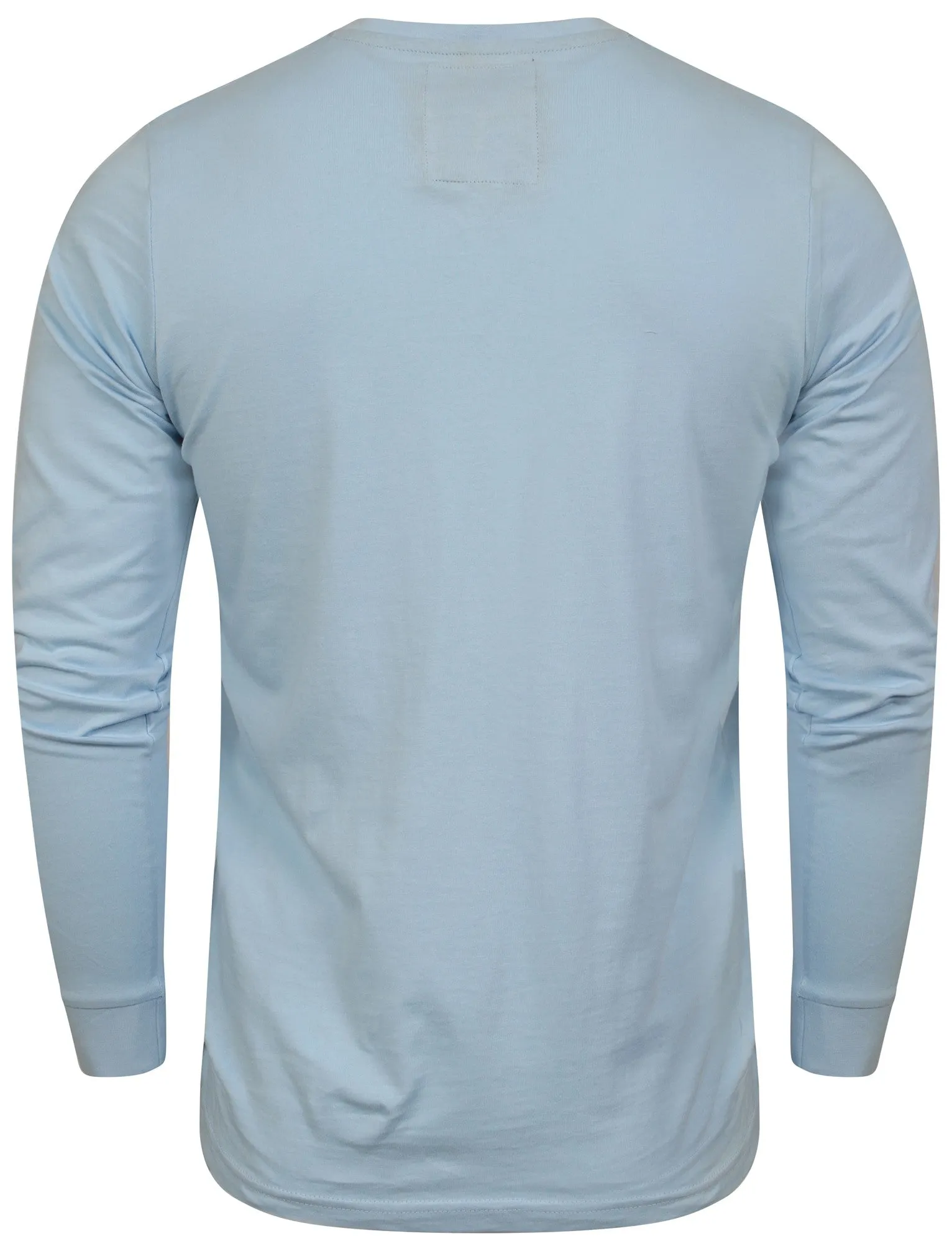 Whyer Mock T-Shirt Insert Long Sleeve T-Shirt in Cerulean Blue - Dissident