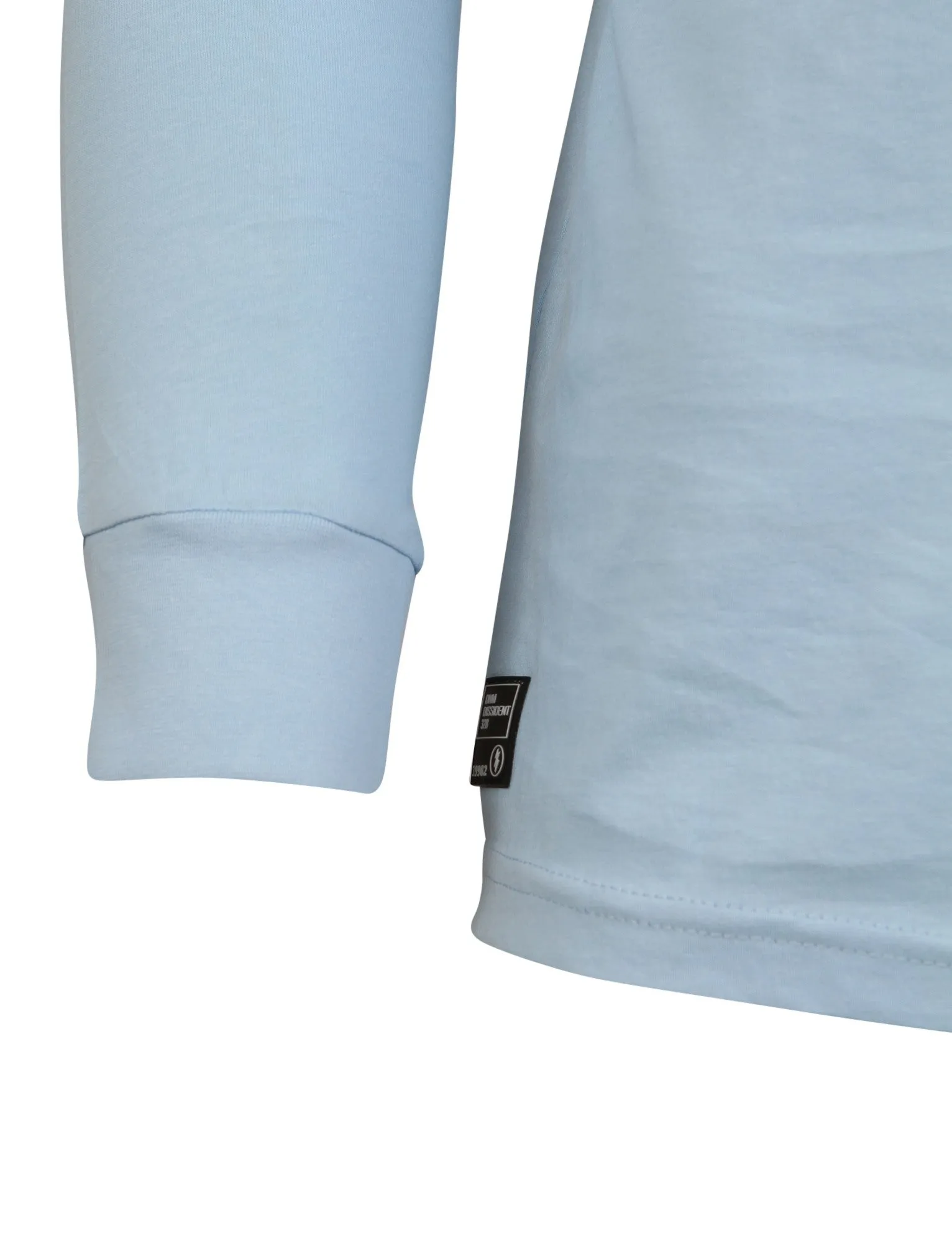 Whyer Mock T-Shirt Insert Long Sleeve T-Shirt in Cerulean Blue - Dissident