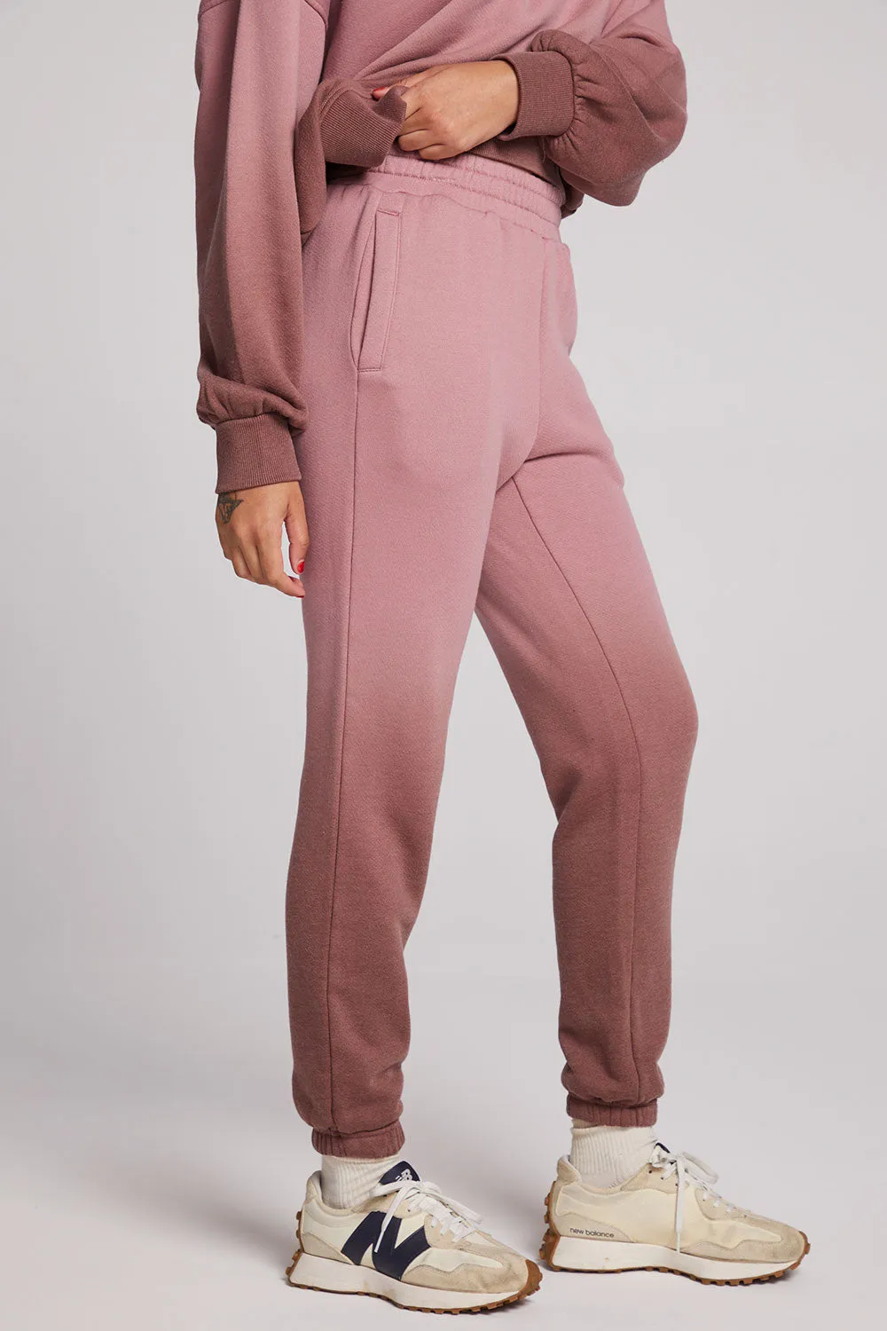 Wilshire Mauve Rose/Coco Brown Dip Dye Joggers