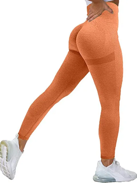 Wjczt Women Seamless Workout Leggings High Waist Push Up Leggings Ladies Sexy Gym Legging Fashion Black Sports Leggings