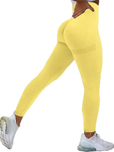 Wjczt Women Seamless Workout Leggings High Waist Push Up Leggings Ladies Sexy Gym Legging Fashion Black Sports Leggings