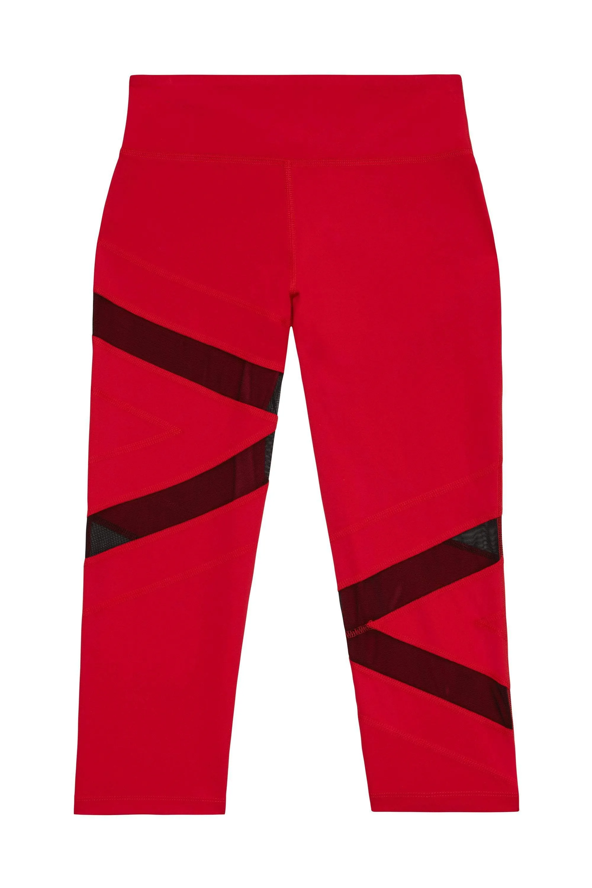 Wolf & Whistle Mesh Panel Crop Leggings Red