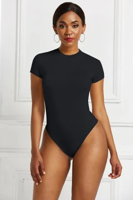 Women Bodysuit 2020 Summer O Neck Short Sleeve Sexy Skinny Short Romper Casual Elastic Bodycon Body Mujer Beach Ladies Jumpsuit