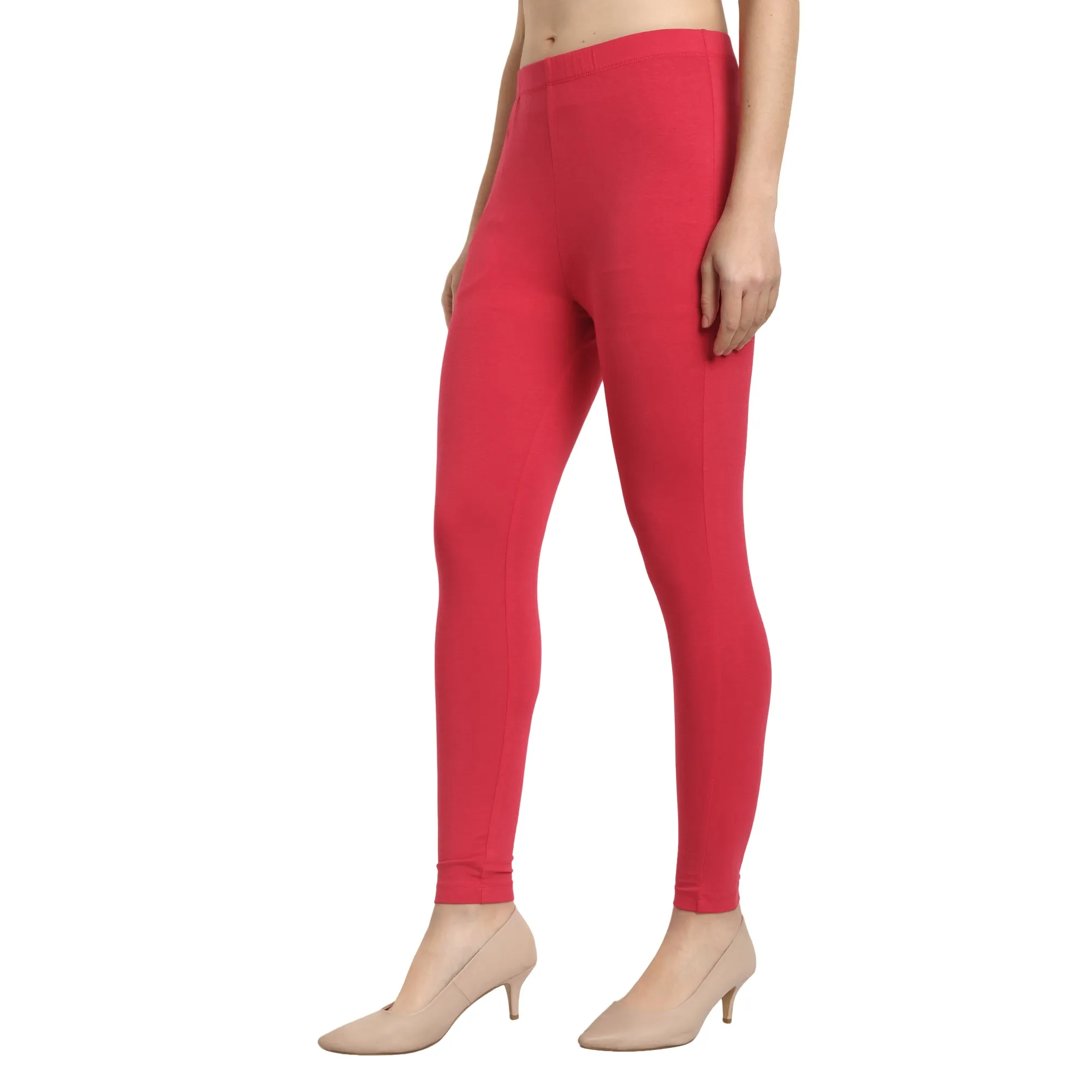 Women Bright Fuchsia Ankle Length Legging