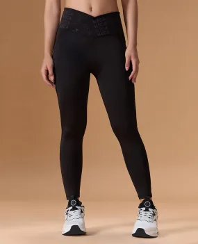 Women Cross Waist Mid Rise Leggings