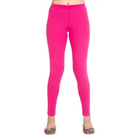 Women Fuchsia Breathable Long Length Legging