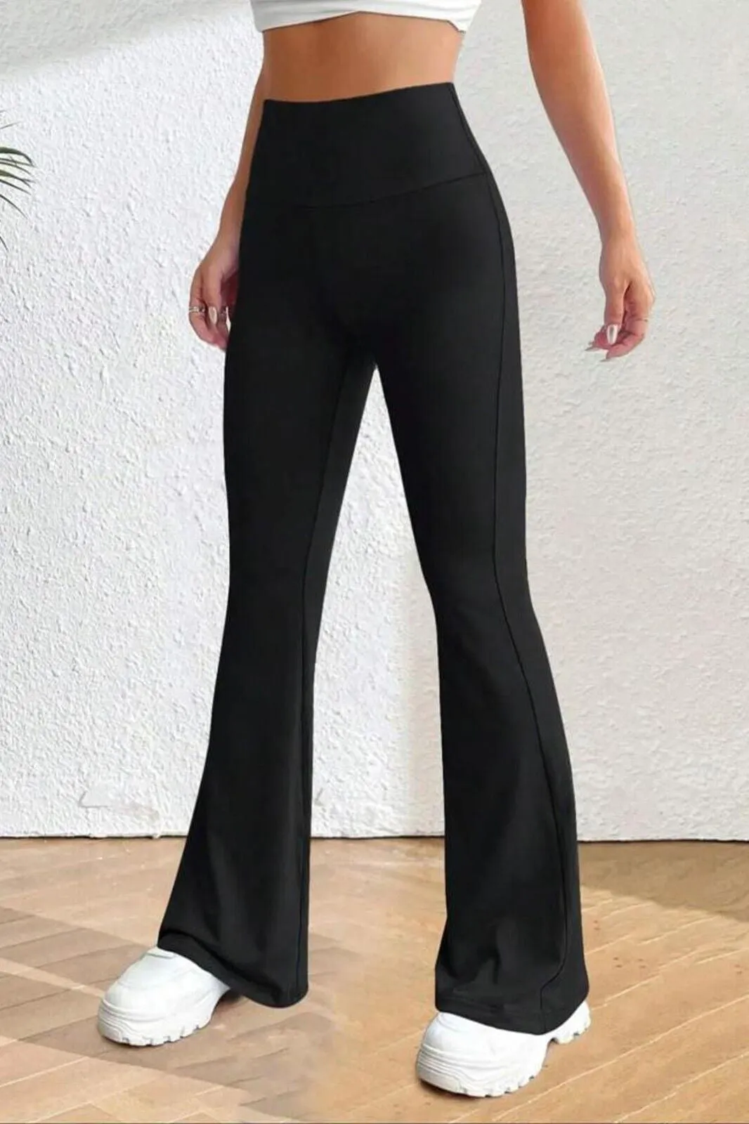 Womens High Waist Stretchy Flare Leggings