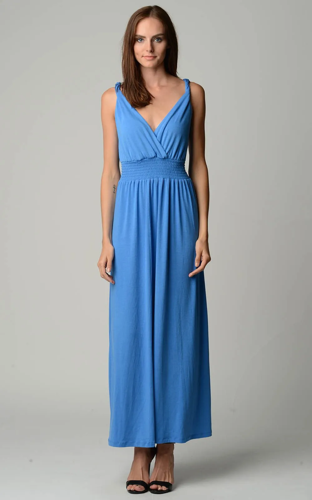 Women's Smocked Wrap Maxi Dress