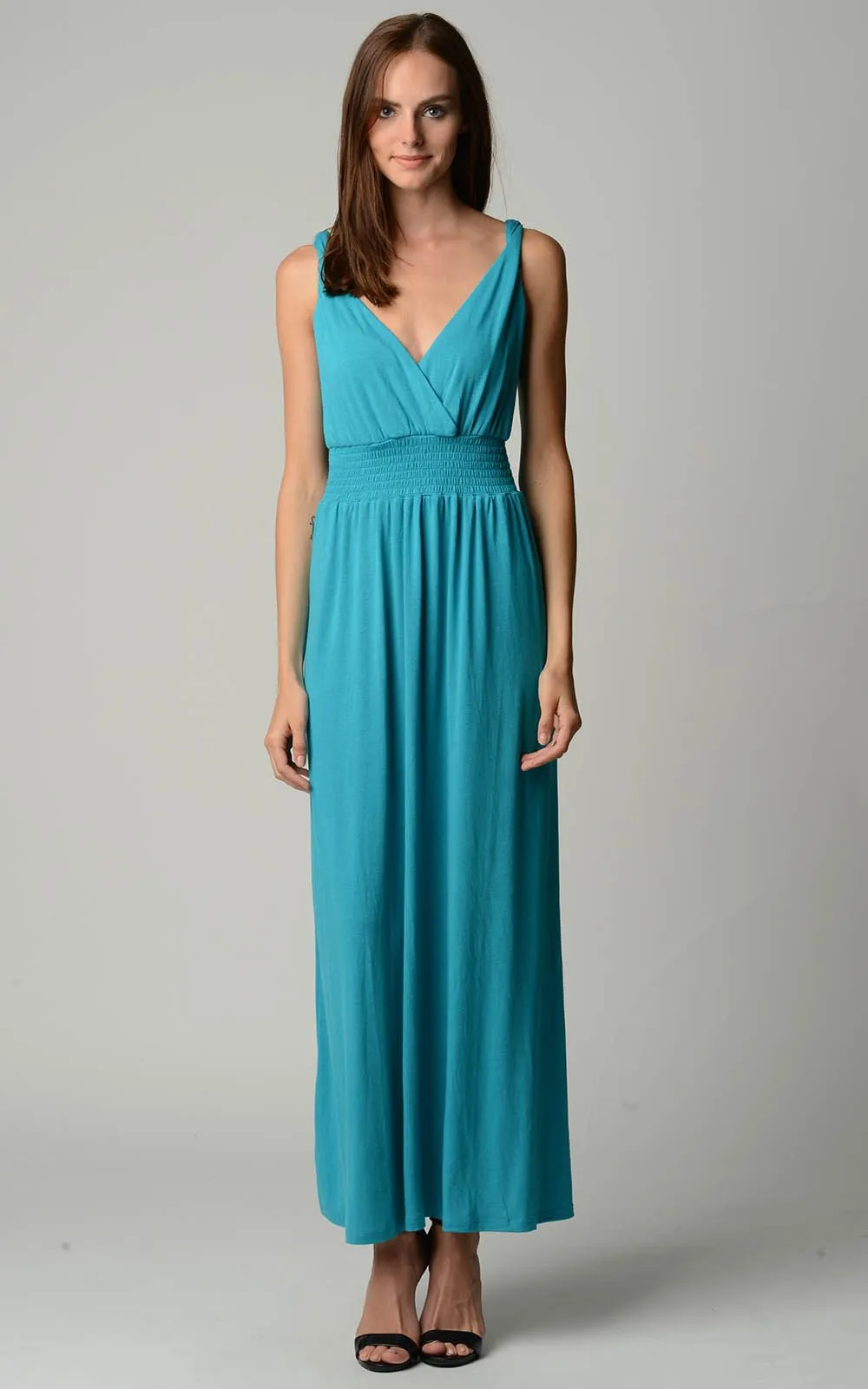 Women's Smocked Wrap Maxi Dress