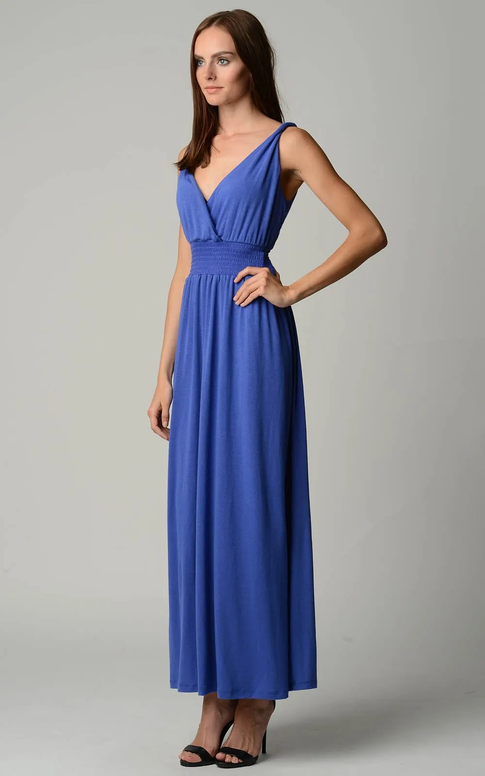 Women's Smocked Wrap Maxi Dress