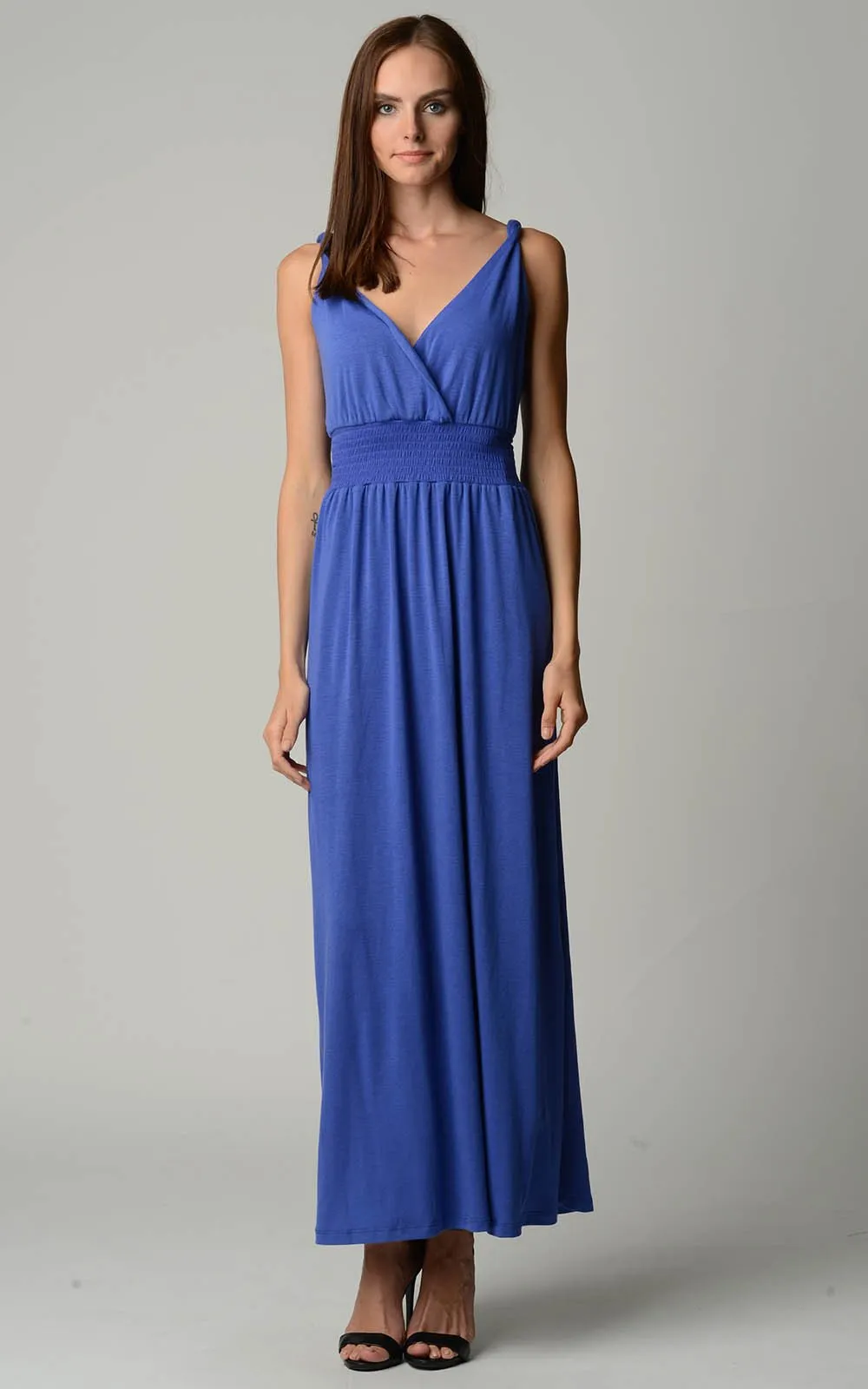 Women's Smocked Wrap Maxi Dress