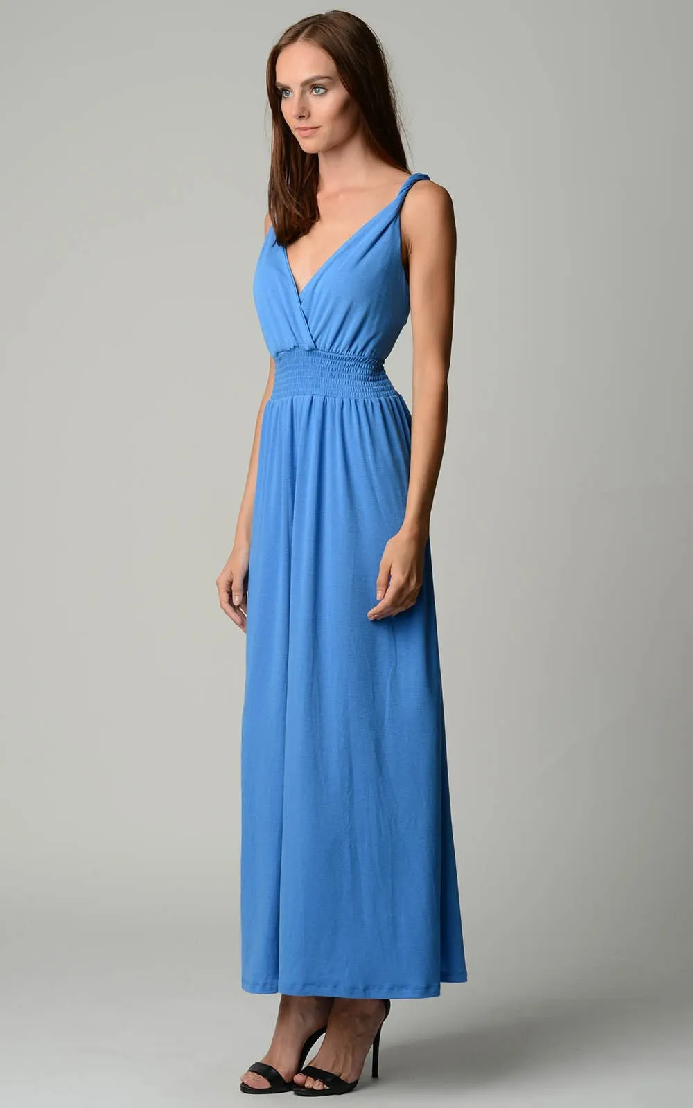 Women's Smocked Wrap Maxi Dress