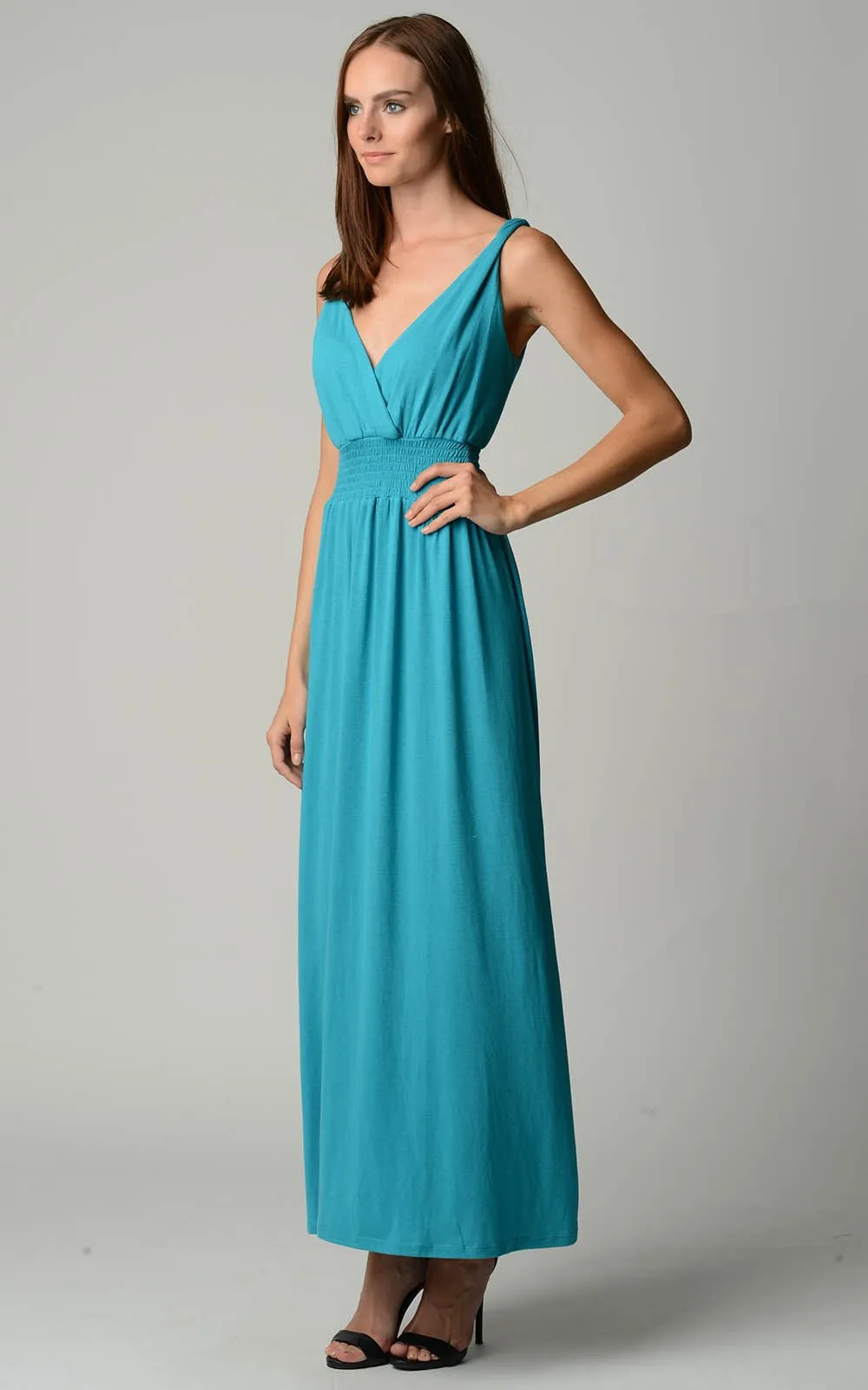 Women's Smocked Wrap Maxi Dress