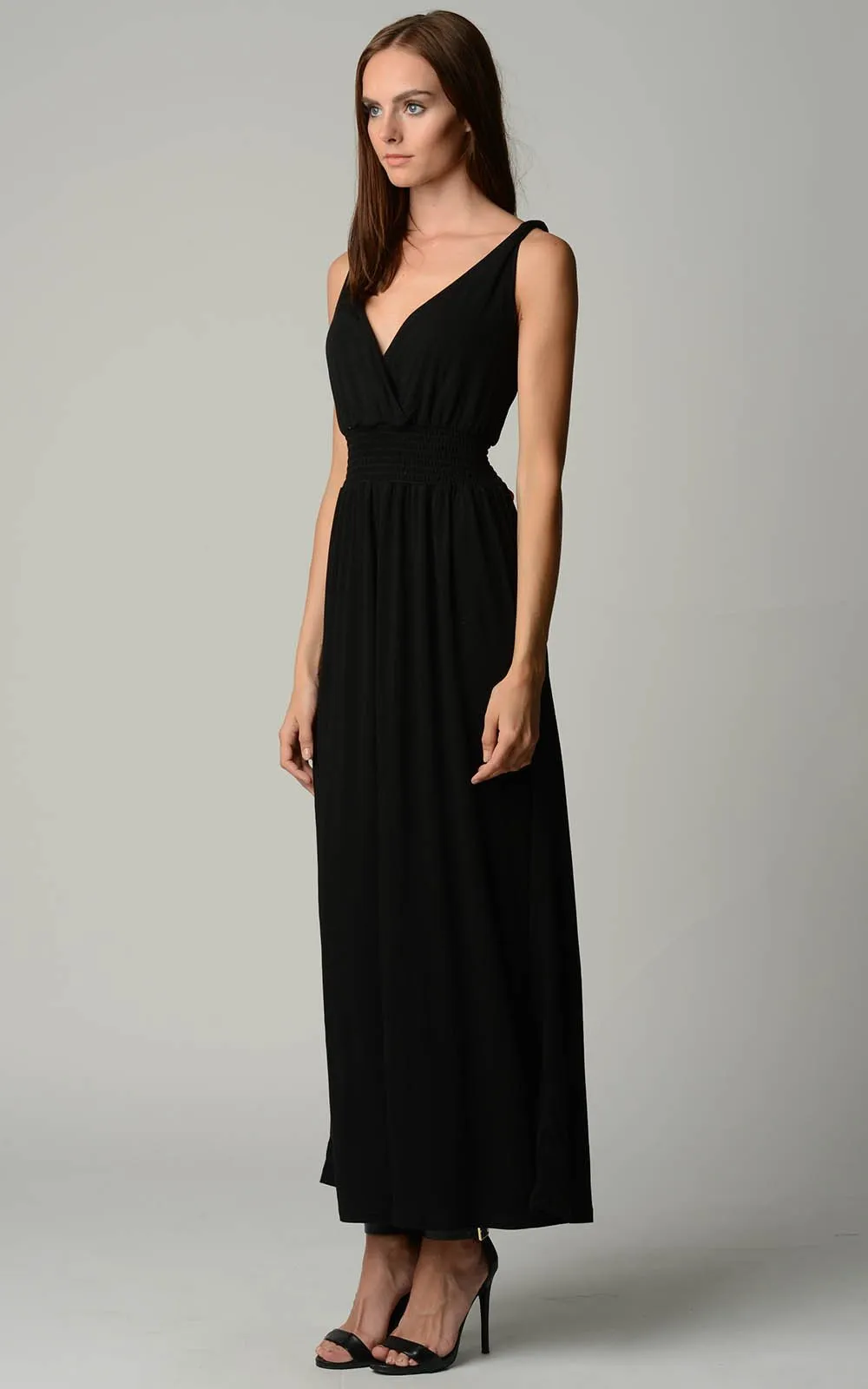 Women's Smocked Wrap Maxi Dress