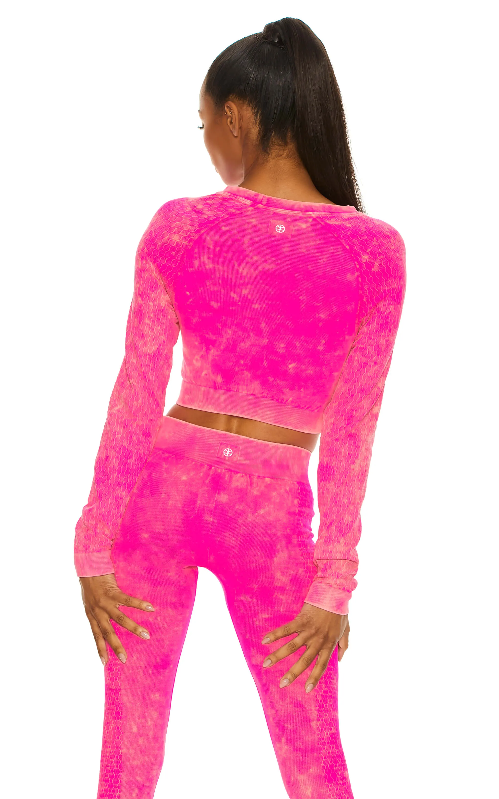 Work It Out Seamless LS Crop Top | Powerwash Hi-Litr Pink