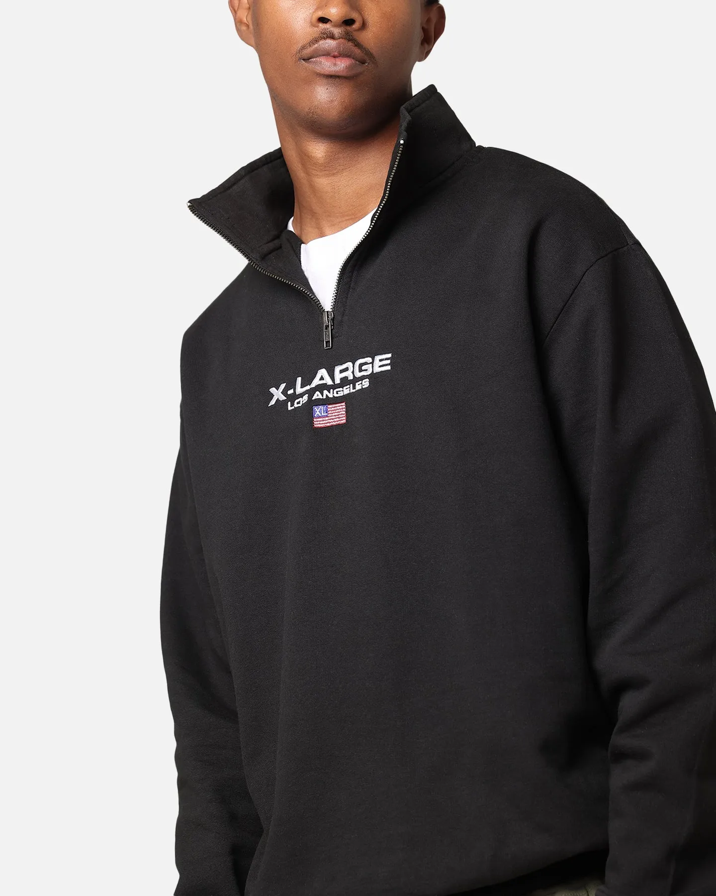 X-Large Quater Zip Crewneck Pigment Black