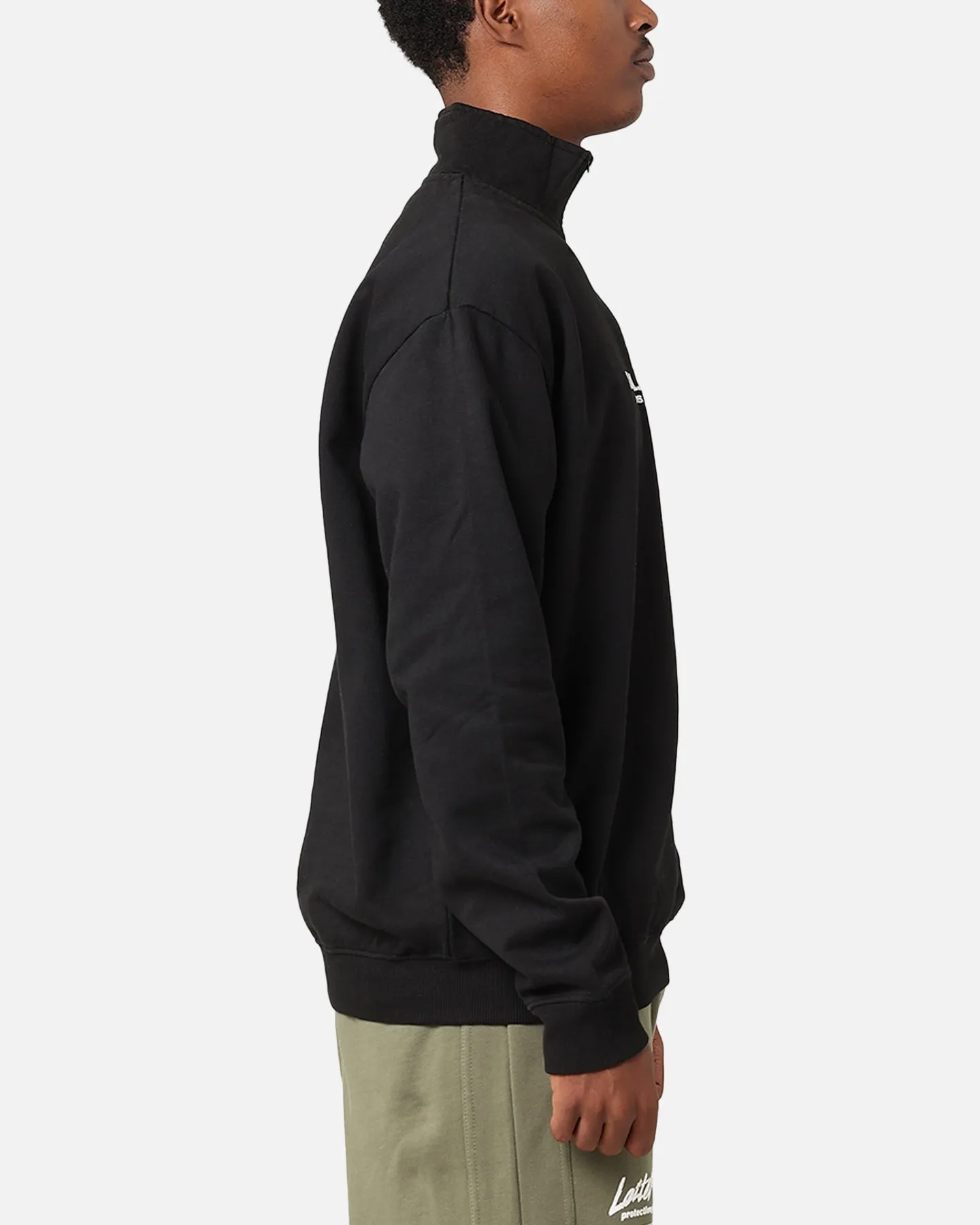 X-Large Quater Zip Crewneck Pigment Black