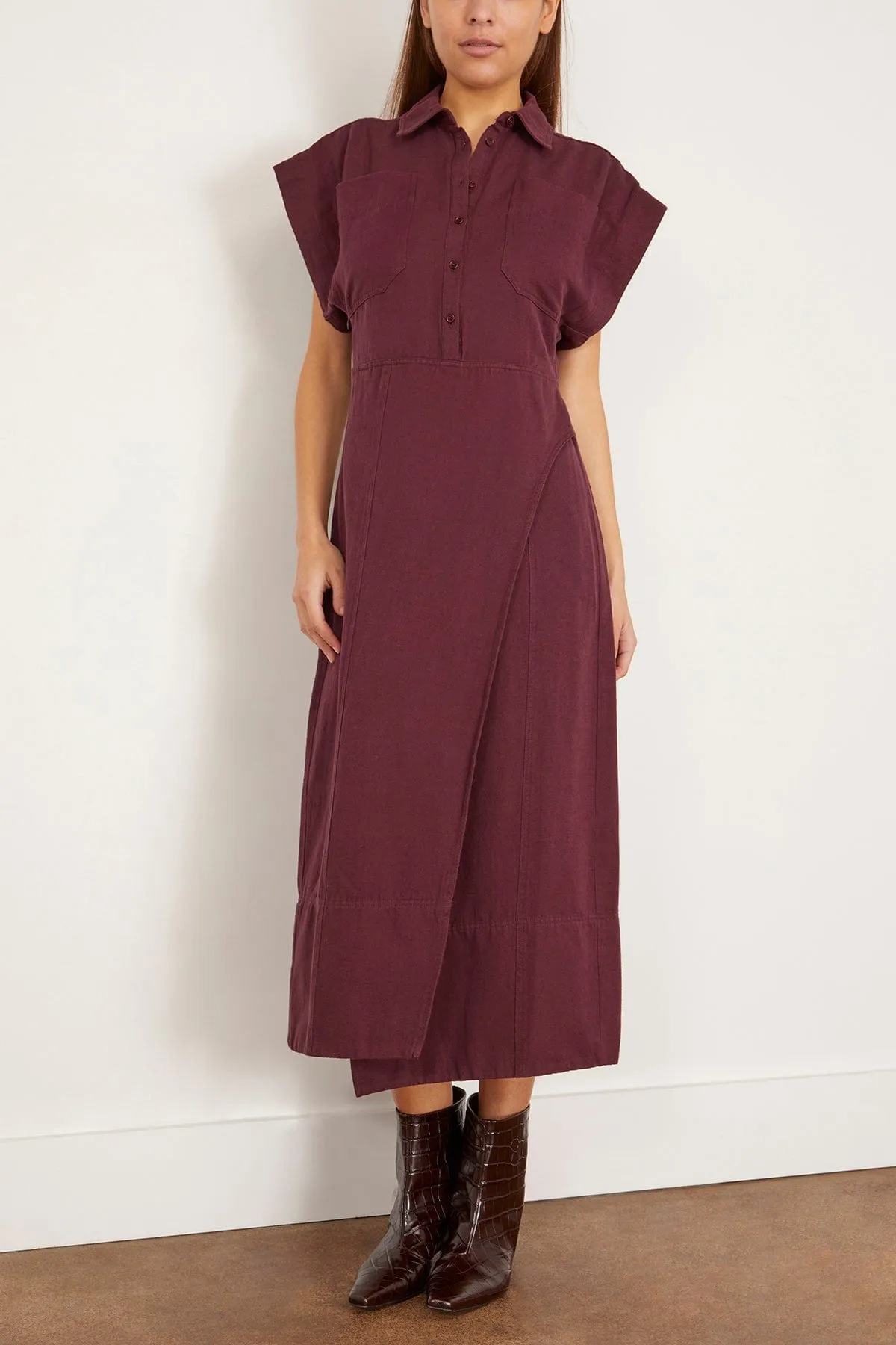 Yelena Wrap Dress in Fig