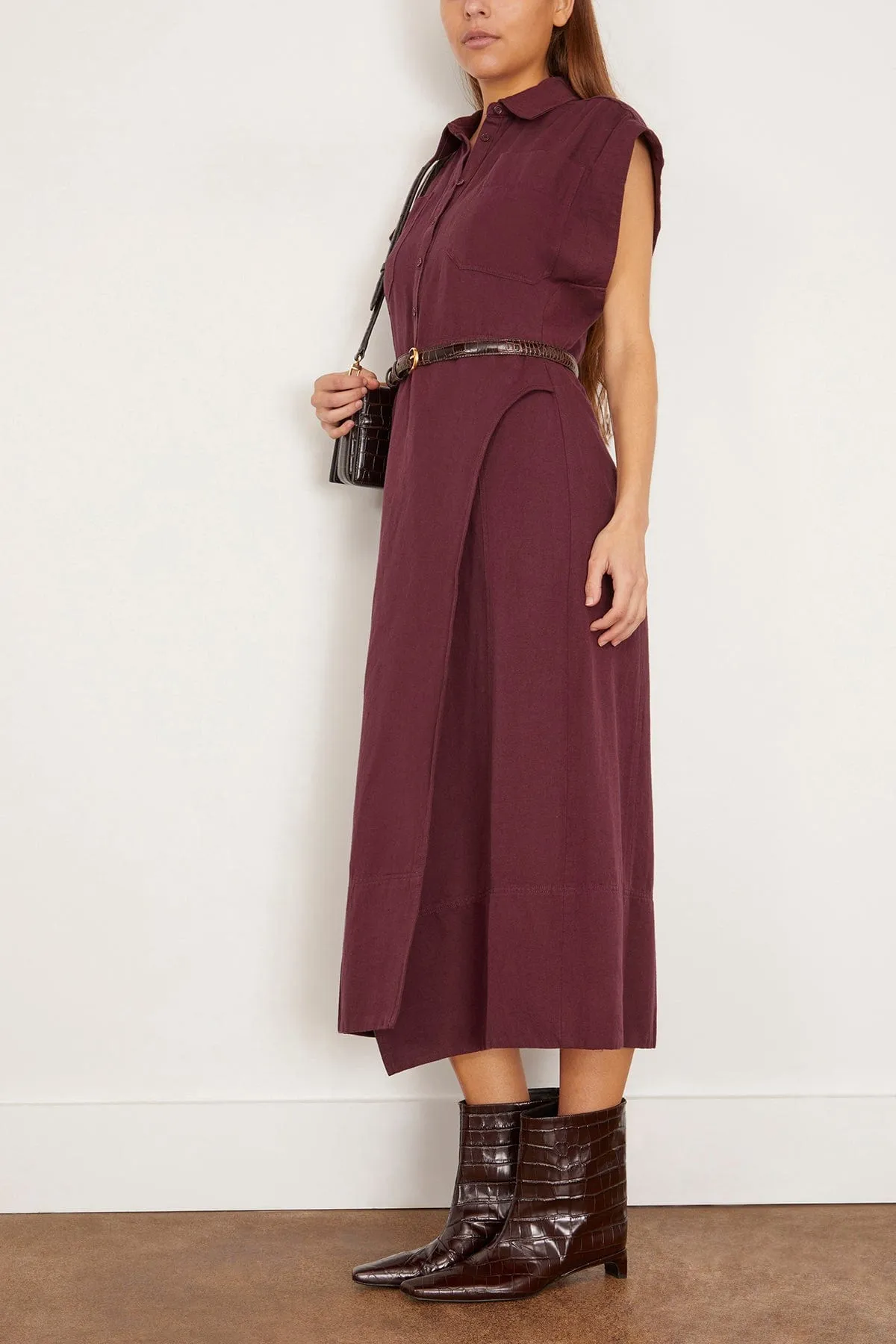 Yelena Wrap Dress in Fig